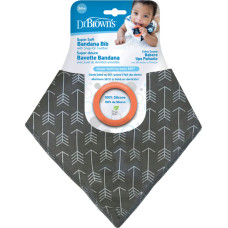 Dr.browns ac 125 Bandana Bib w/ Teether, 1-Pack, Arrows (Gray with Orange Teether)