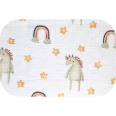 Ega Kids Diaper - 14015 - TETRA PRINT - EGA - HORSE and RAINBOW - size 70x80 cm