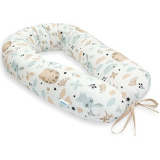 Ankras Pillow to feeding  - MULTIFUNCTIONAL TYPE V - COTTON - size 170 cm - JEŻYK & ZAJĄCZKI  - BLUE