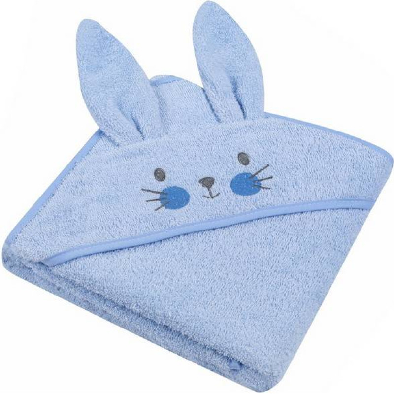 Duet Baby Bathing cover - 327 - TERRY - ANIMALS II - BUNNY - size 80x80- BLUE