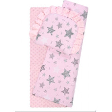 Duet Baby Bedding set to Strolley - 634 - MINKY / COTTON PRINT - PINK