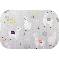 Ega Kids Diaper - 25097 - TETRA PRINT - EGA - LAMA - GREY / WHITE - size 70x80 cm