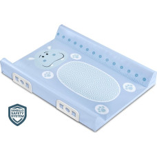 Sensillo Stiffened Changing Pad WITH SAFETY SYSTEM - ANIMALS HIPPO BLUE