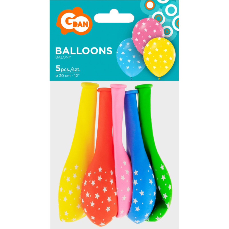 BALONY GWIAZDKI 5 SZTUK