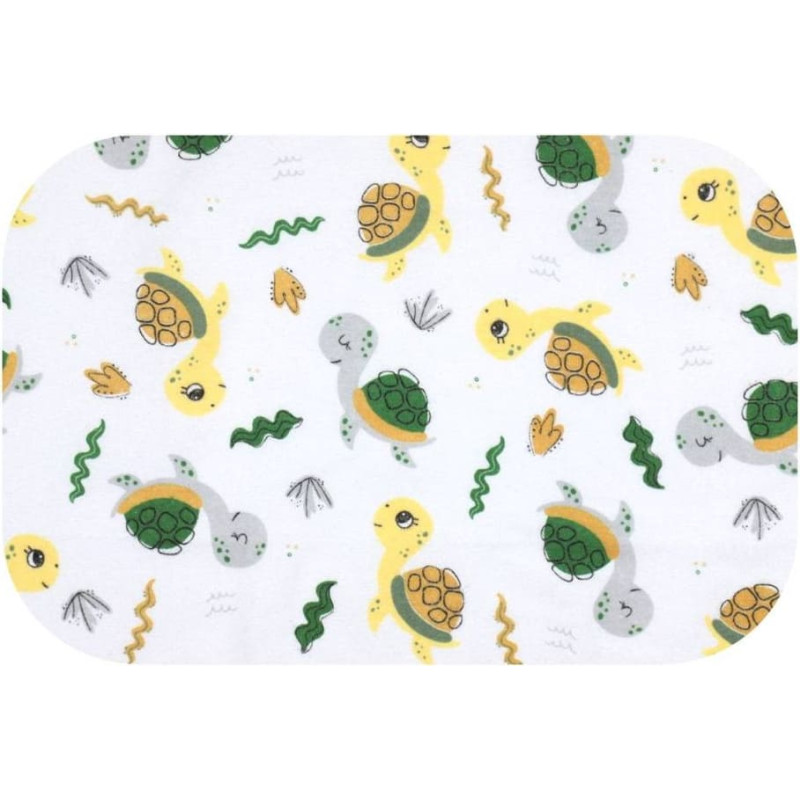 Ega Kids Diaper - 27749 - FLANNEL PRINT - EGA - TURTLE - YELLOW / GREEN - size 70x80 cm
