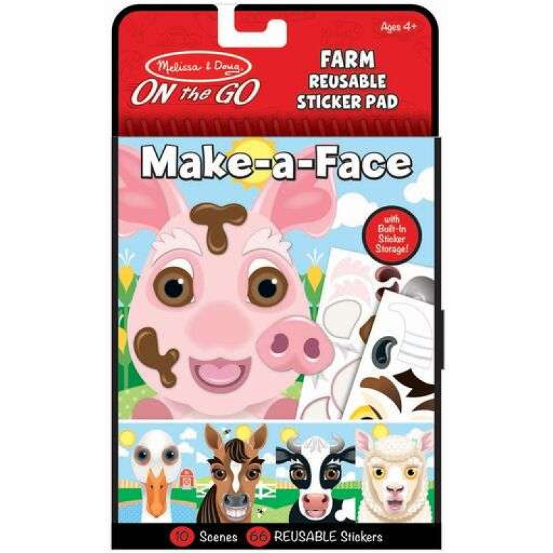 Melissa And Doug Melissa&Doug Face Sticker Pad Art.40511 daudzreiz līmējamo uzlīmju komplekts sejam