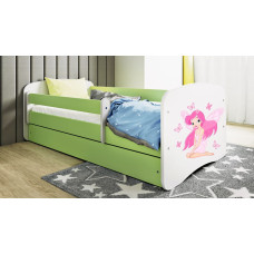 Kocot Kids babydreams green fairy with butterflies gulta ar atvilktni un matraci 180/80