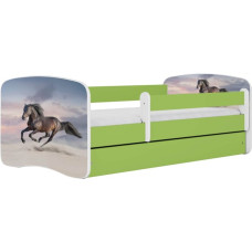 Kocot Kids Gulta babydreams green galloping horse ar kasti ar matraci 140/70