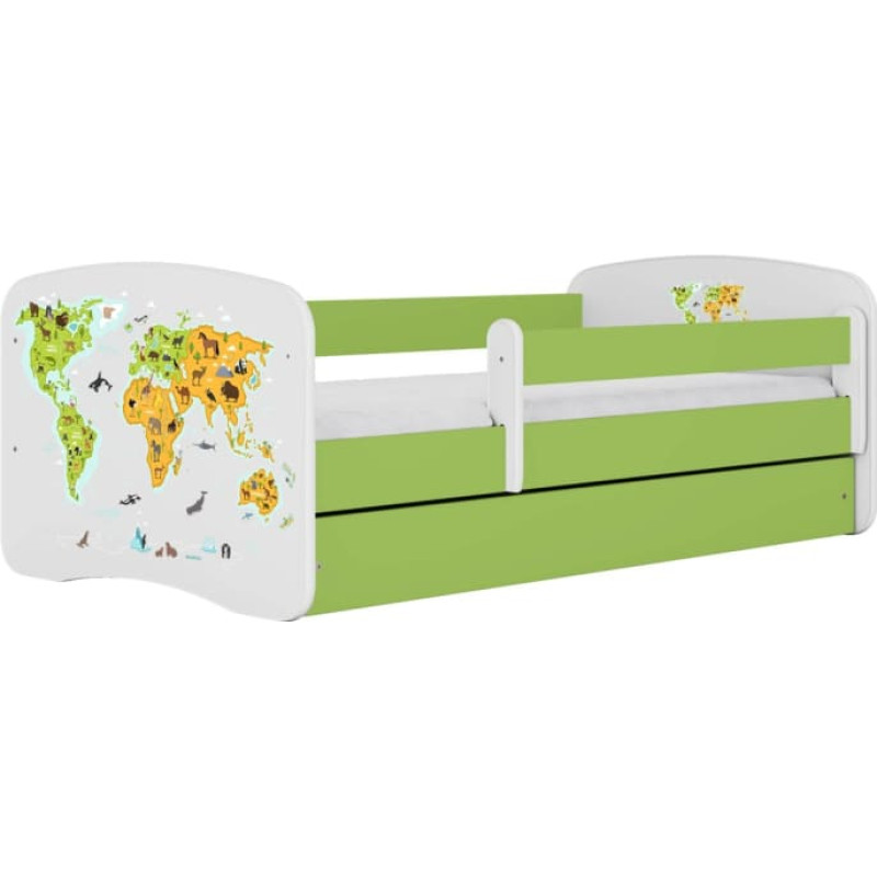 Kocot Kids Gulta babydreams green map ar kasti ar matraci 140/70
