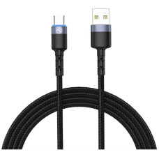 Tellur Data Cable USB to Type-C LED Nylon Braided 1.2m Black