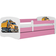 Kocot Kids babydreams pink truck gulta bez atvilktnes ar matraci 140/70