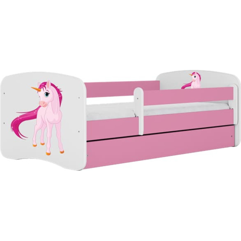 Kocot Kids babydreams pink unicorn gulta ar atvilktni un matraci 180/80