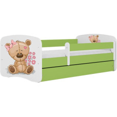 Kocot Kids babydreams green teddybear flowers gulta bez atvilktnes ar matraci 160/80