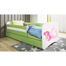 Kocot Kids babydreams green fairy with wings gulta ar atvilktni un matraci 180/80