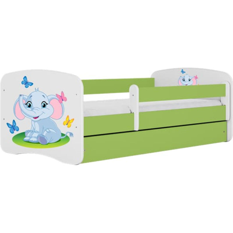 Kocot Kids babydreams green baby elephant gulta ar atvilktni un matraci 160/80
