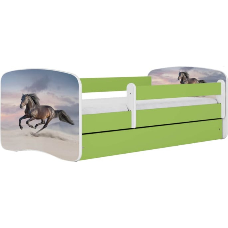 Kocot Kids Gulta babydreams green galloping horse ar kasti ar matraci 160/80