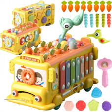 Woopie BABY Interaktywny Autobus Montessori Edukacyjny 6w1 Młoteczek Cymbałki +18 m