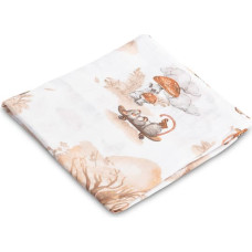 Sensillo MUSLIN SWADDLE BLANKET 70X80 CM FOXES ON BIKES