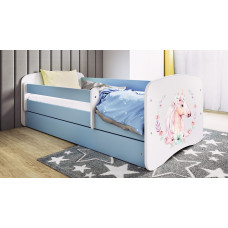 Kocot Kids babydreams blue horse gulta ar atvilktni un matraci 140/70