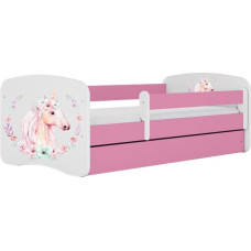 Kocot Kids babydreams pink horse bez atvilktnes ar lateksa matraci 140/70