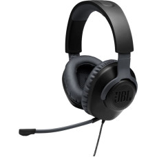 JBL on-ear austiņas ar mikrofonu, melnas JBLQUANTUM100BLK