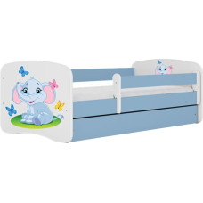 Kocot Kids babydreams blue baby elephant gulta bez atvilktnes ar matraci 140/70