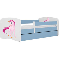 Kocot Kids babydreams blue unicorn gulta ar atvilktni un matraci 180/80