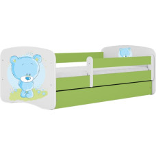 Kocot Kids babydreams green blue teddybear gulta ar atvilktni un matraci 140/70