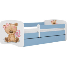 Kocot Kids babydreams blue teddybear flowers gulta bez atvilktnes ar matraci 160/80