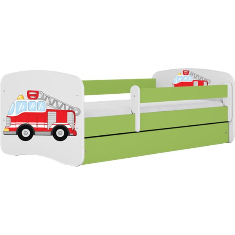 Kocot Kids babydreams green fire brigade gulta bez atvilktnes ar matraci 160/80