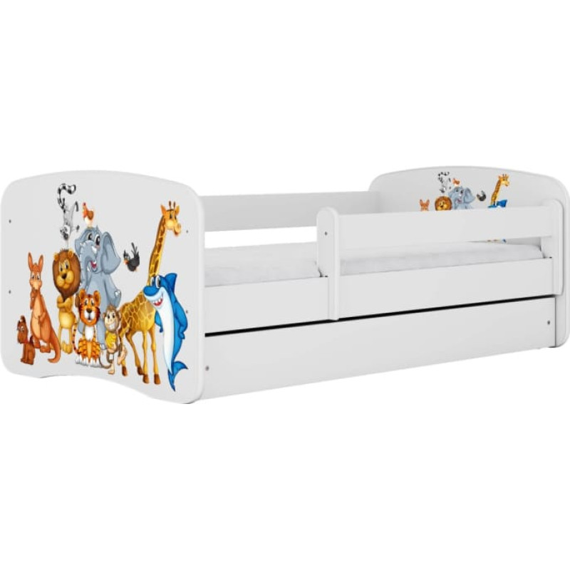 Kocot Kids Gulta babydreams white animals ar kasti ar matraci 180/80