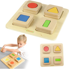 Masterkidz Sensoryczny Sorter Drewniany Kształty i Kolory Montessori