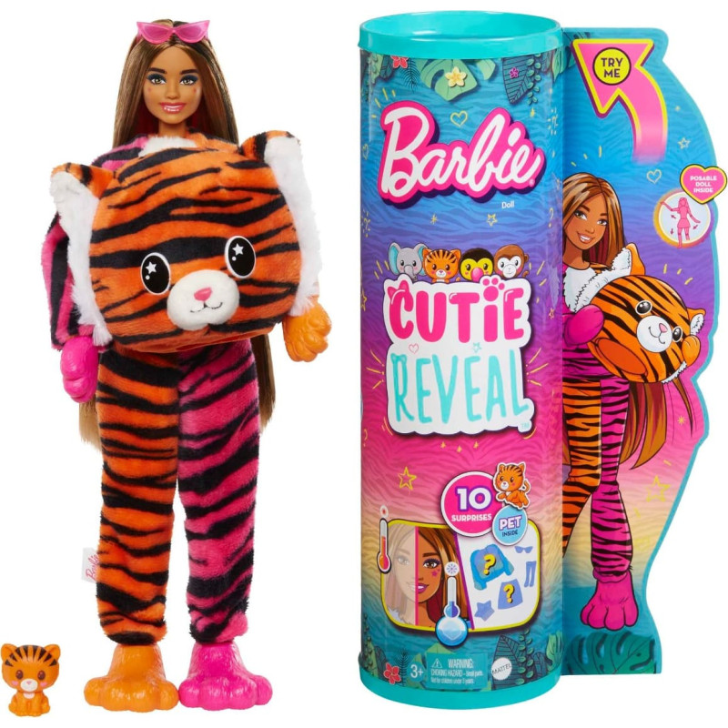 Barbie® Cutie Reveal Džungli seeria nukk - Tiiger