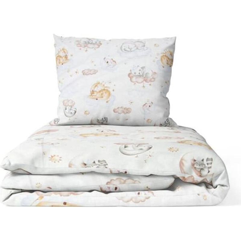 Minikid Cover set - 2 pcs - 135x100, 40x60  - ANIMALS in CLOUDS