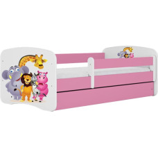 Kocot Kids babydreams pink zoo gulta ar atvilktni un matraci 160/80