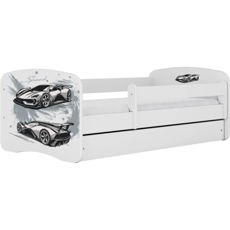 Kocot Kids Gulta babydreams white sports car ar kasti ar matraci 160/80