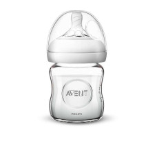 PHILIPS AVENT stikla barošanas pudelīte Natural 125 ml, 0M+, SCF051/17