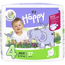 HAPPY Maxi autiņbiksītes 4 izmērs 8-18kg 27gab. IZPĀRDOŠANA