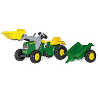 ROLLY TOYS pedāļu traktors-iekrāvējs ar piekabi Rolly Junior John Deere 811496