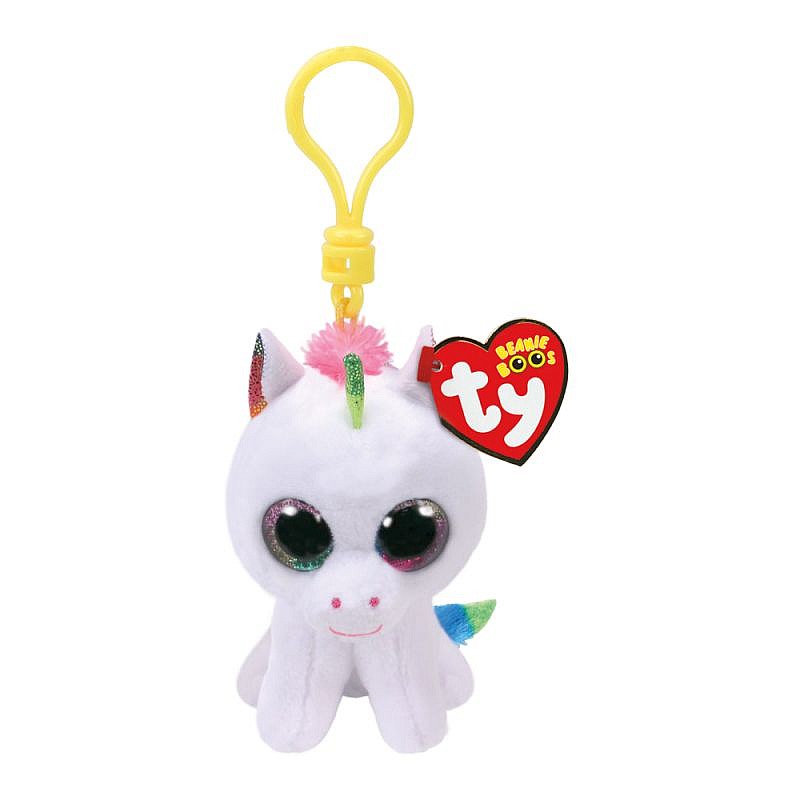 TY Beanie Boos Mīkstā rotaļlieta - piekariņš WHITE UNICORN PIXY 8cm, TY35040