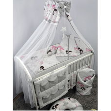 ANKRAS BALLERINA Gultas veļas komplekts no 6 daļām 120x90/360cm GREY