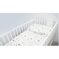 ANKRAS STARS Gultas veļas komplekts no 2 daļām 135x100cm, grey/yellow