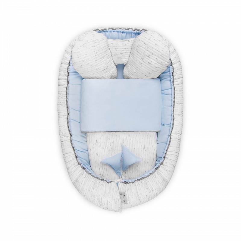 BELISIMA Zīdaiņa ligzdiņa ar sedziņu ENZO P02-0266 blue/white