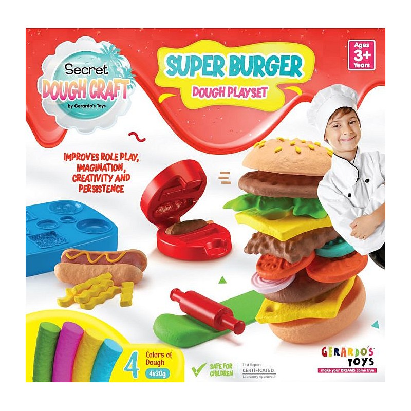 GERARDOS TOYS plastilīna komplekts SUPER BURGER 3g+ 56454