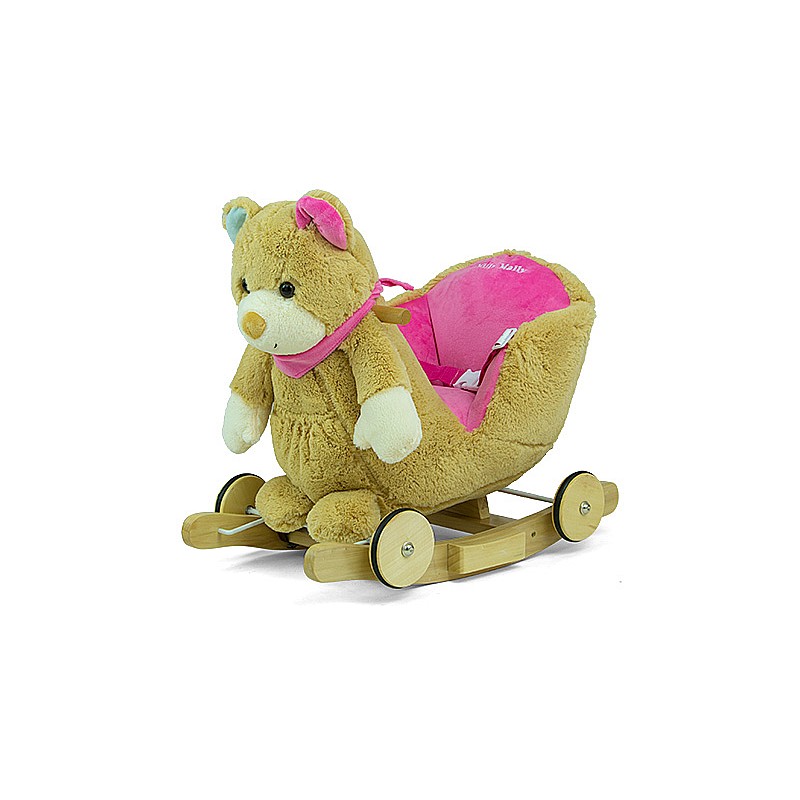 MILLY MALLY POLLY Bērnu šūpuļzirgs ar riteņiem PINK BEAR