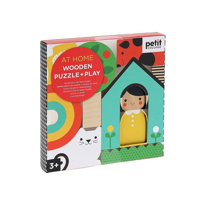 PETIT COLLAGE Koka figūru puzle "Meitenīte mājā" , PTC622