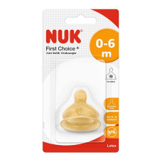 NUK FIRST CHOICE Plus Anti-Colic latksa knupītis M, 0-6m 1gab 10701239 SA21