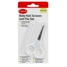 CLIPPASAFE 33/2 Baby Nail Scissors & File Set Nagu vīllīte un šķērītes, CL302