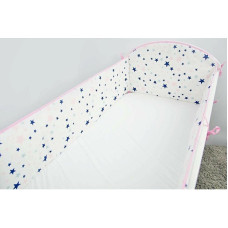 ANKRAS STARS Apmalīte bērnu gultiņai 360 cm, pink