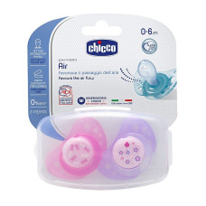 CHICCO Silikona knupis 0-6m 2gb., pink